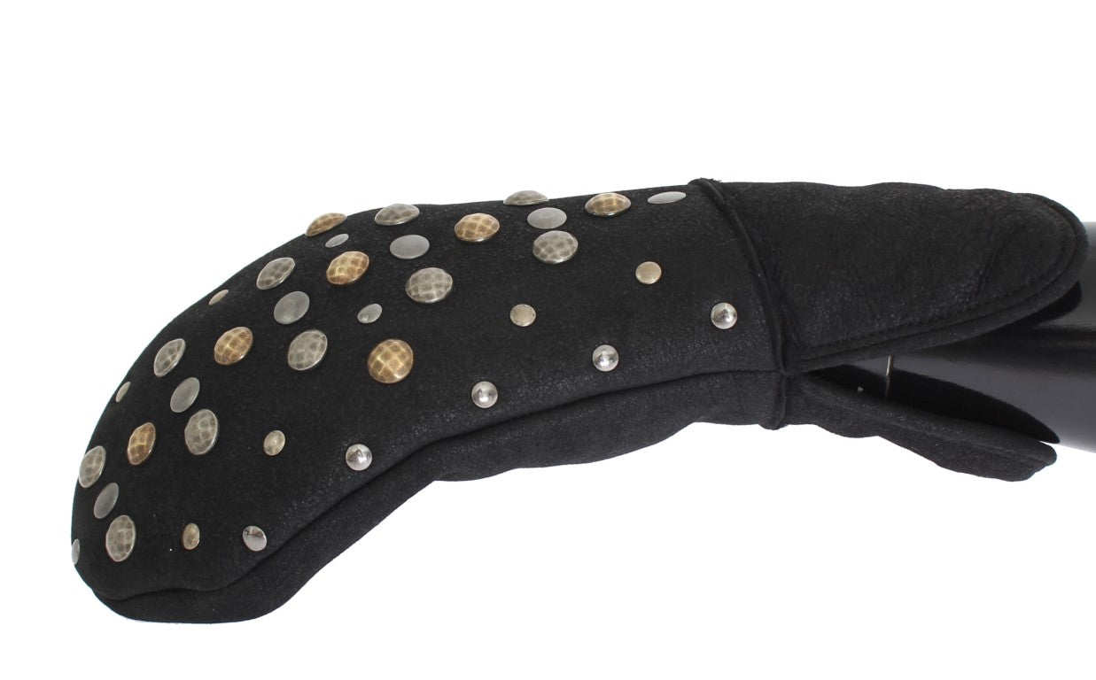 Dolce & Gabbana Elegant Studded Gray Wool Gloves - Luksusmuotia Dolce & Gabbana - Tutustu YVES JAVANNI® 