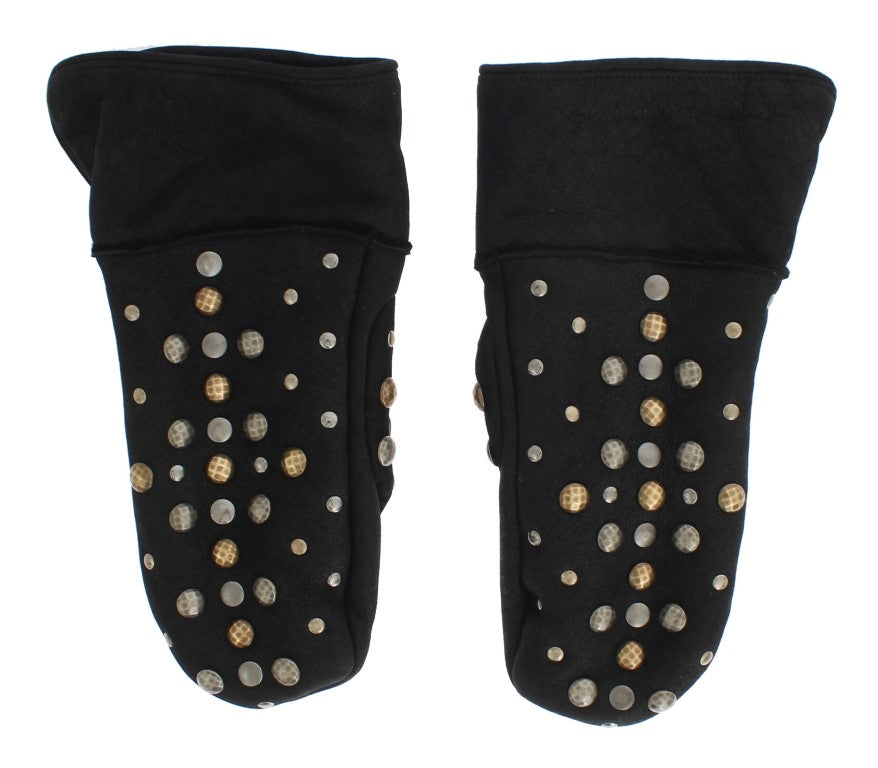 Dolce & Gabbana Elegant Studded Gray Wool Gloves - Luksusmuotia Dolce & Gabbana - Tutustu YVES JAVANNI® 