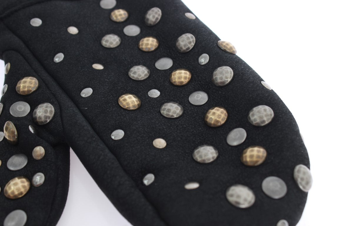 Dolce & Gabbana Elegant Studded Gray Wool Gloves - Luksusmuotia Dolce & Gabbana - Tutustu YVES JAVANNI® 