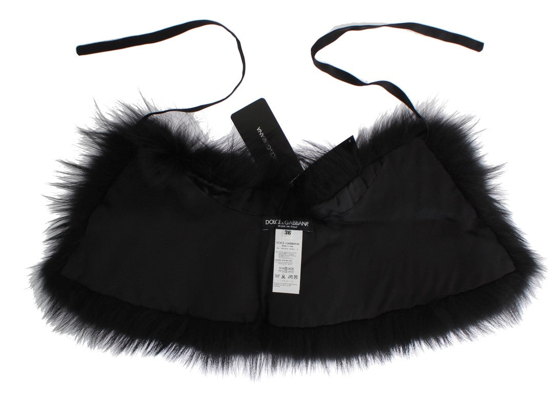 Dolce & Gabbana Black Fox Fur Chic Shoulder Wrap - Luksusmuotia Dolce & Gabbana - Tutustu YVES JAVANNI® 