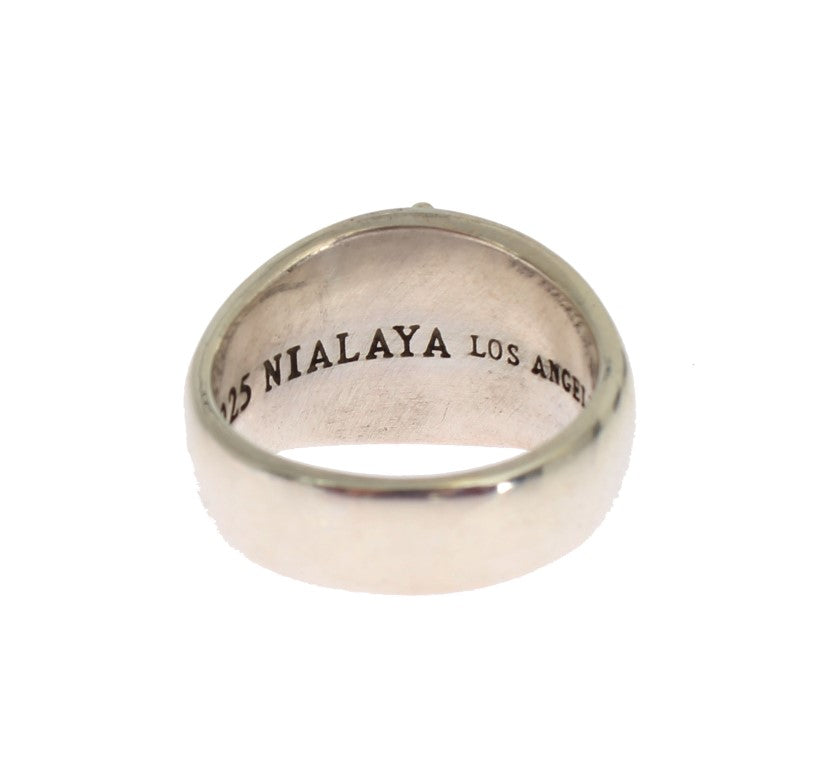 Nialaya Exquisite Silver Statement Ring for Men - Luksusmuotia Nialaya - Tutustu YVES JAVANNI® 