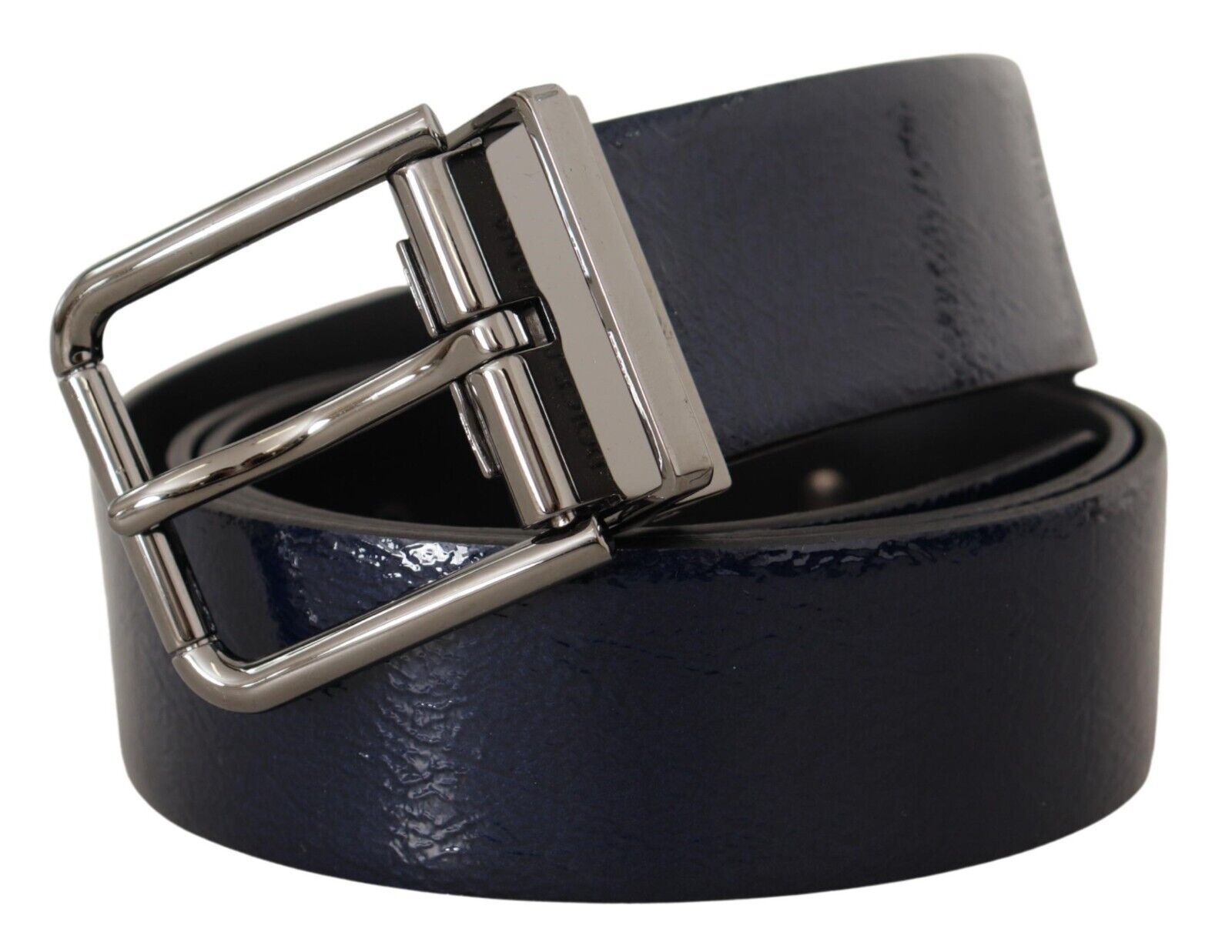 Dolce & Gabbana Elegant Blue Leather Belt with Silver Buckle - Luksusmuotia Dolce & Gabbana - Tutustu YVES JAVANNI® 