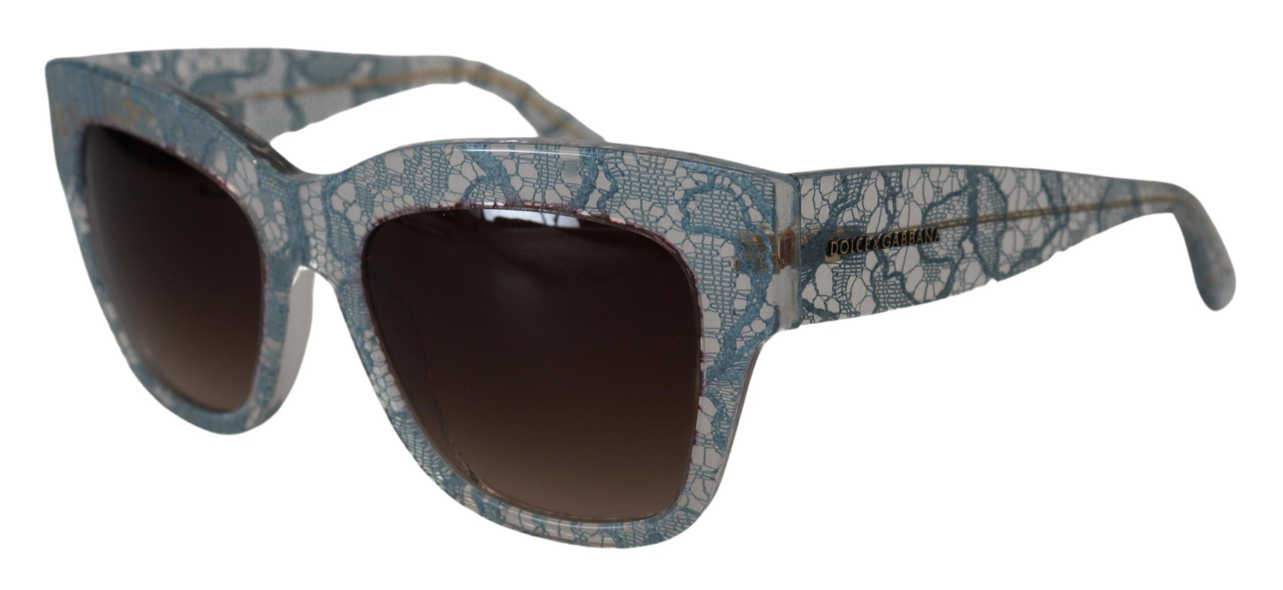 Dolce & Gabbana Elegant Lace Detail Blue Sunglasses - Luksuslaukut ja asusteet Dolce & Gabbana - Tutustu YVES JAVANNI® 