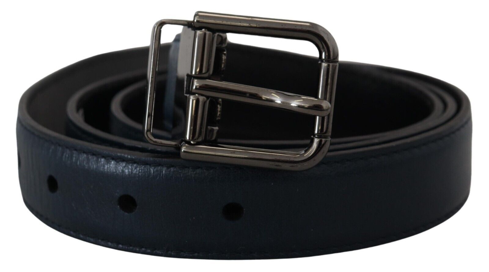 Dolce & Gabbana Elegant Dark Blue Leather Belt - Luksusmuotia Dolce & Gabbana - Tutustu YVES JAVANNI® 