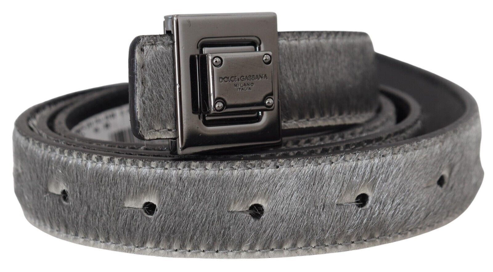 Dolce & Gabbana Elegant Silver Leather Designer Belt - Luksusmuotia Dolce & Gabbana - Tutustu YVES JAVANNI® 