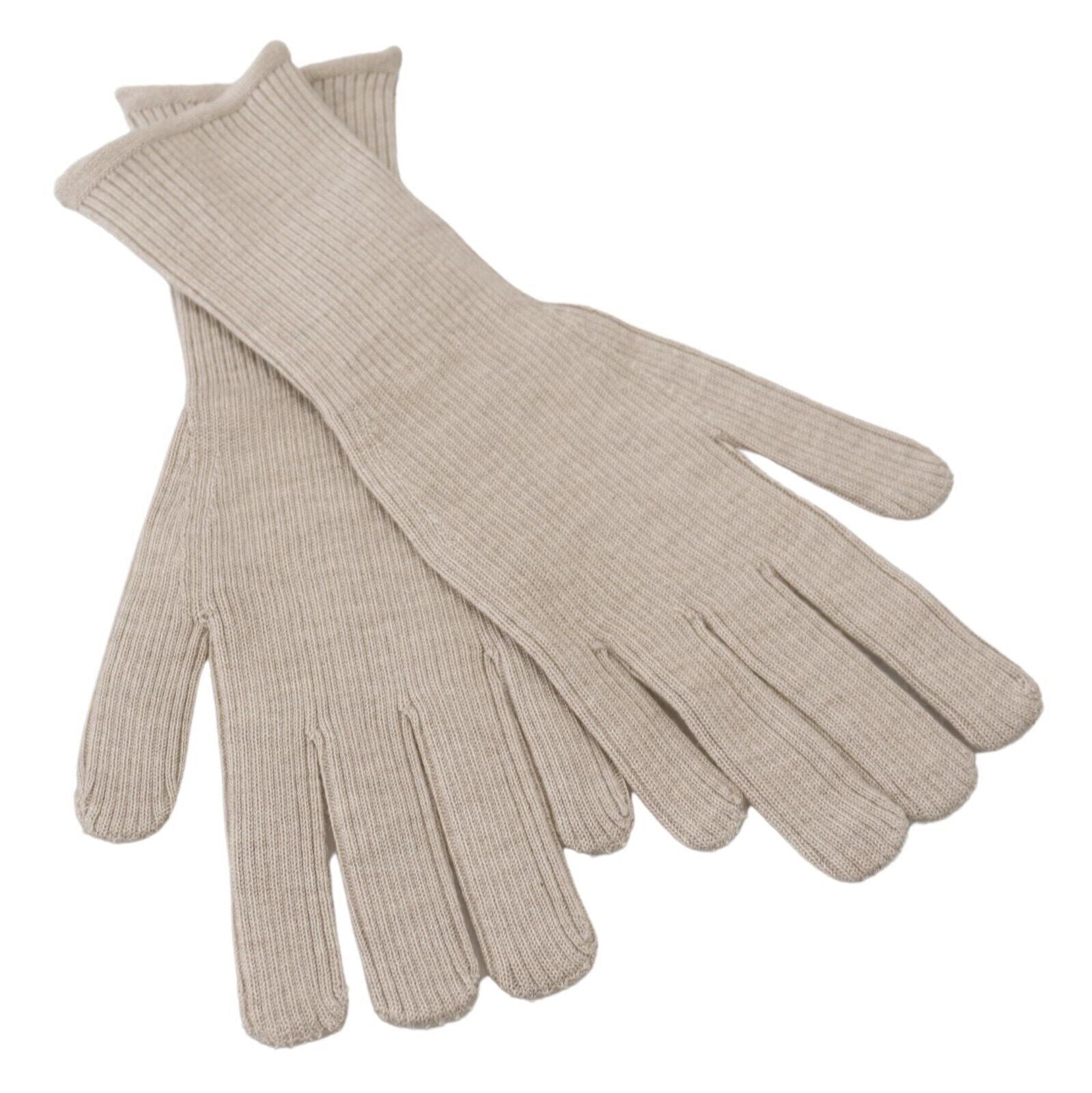 Dolce & Gabbana Elegant Ivory Cashmere-Silk Blend Gloves - Luksusmuotia Dolce & Gabbana - Tutustu YVES JAVANNI® 