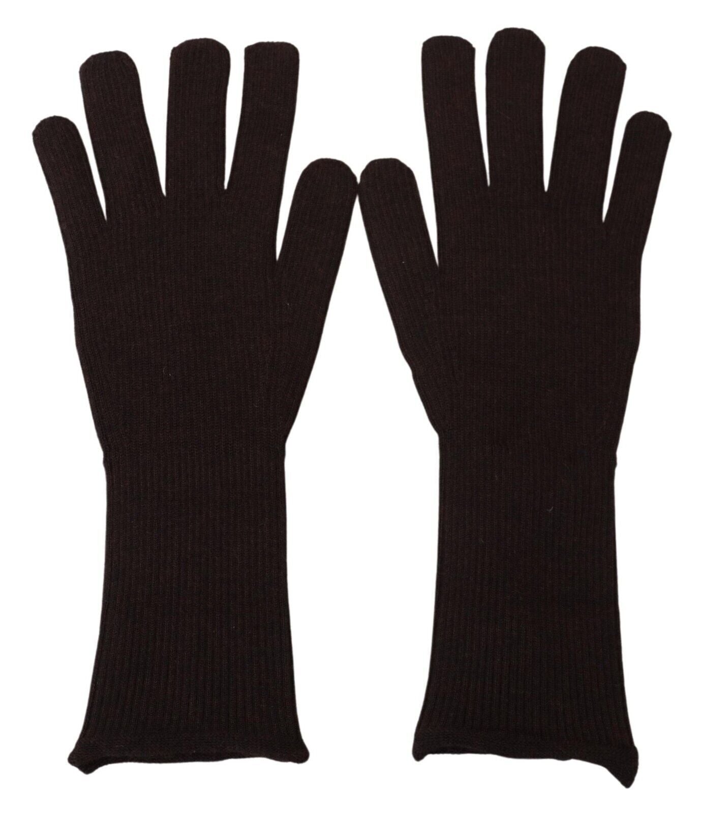 Dolce & Gabbana Elegant Silk Cashmere Brown Gloves - Luksusmuotia Dolce & Gabbana - Tutustu YVES JAVANNI® 