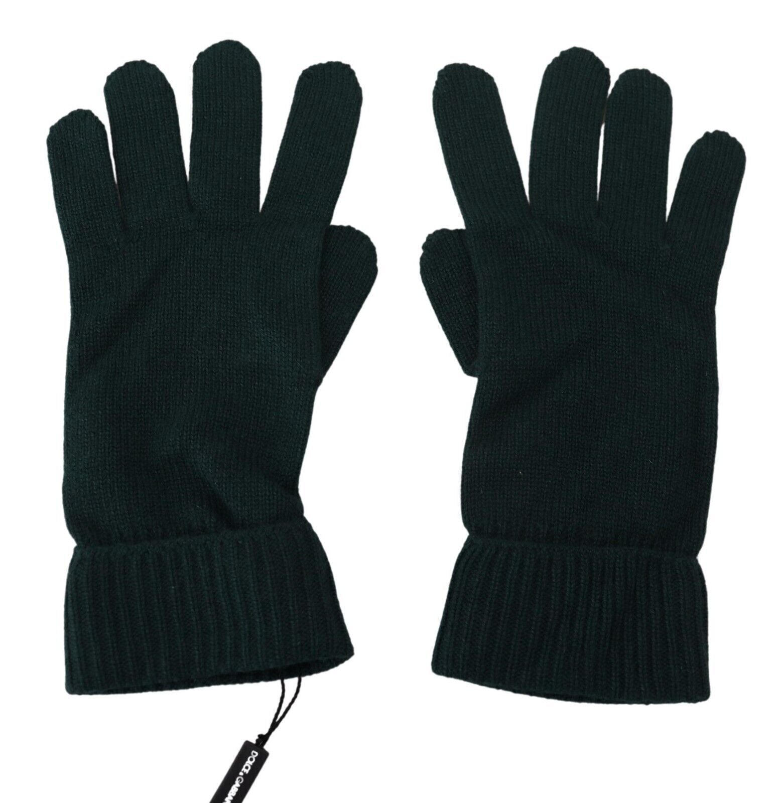 Dolce & Gabbana Elegant Cashmere Wrist Length Gloves in Dark Green - Luksusmuotia Dolce & Gabbana - Tutustu YVES JAVANNI® 