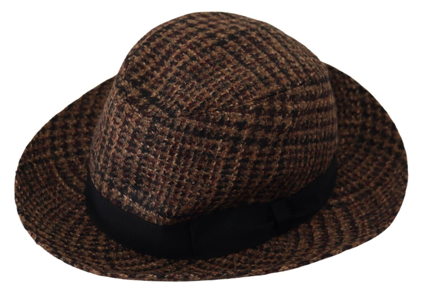 Dolce & Gabbana Elegant Brown Fedora Hat - Winter Chic Accessory - Luksusmuotia Dolce & Gabbana - Tutustu YVES JAVANNI® 