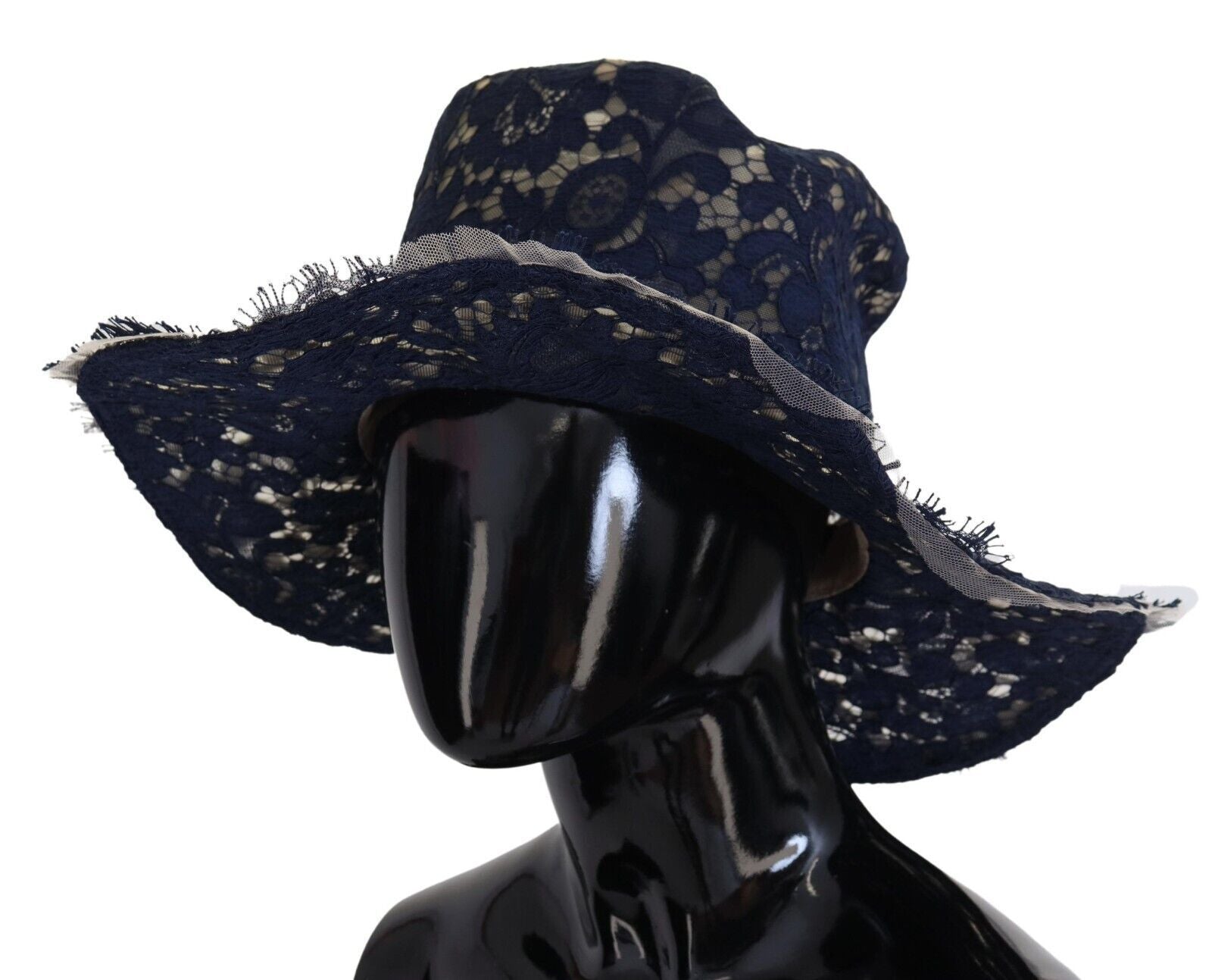 Dolce & Gabbana Elegant Wide Brim Blue Hat - Luksusmuotia Dolce & Gabbana - Tutustu YVES JAVANNI® 