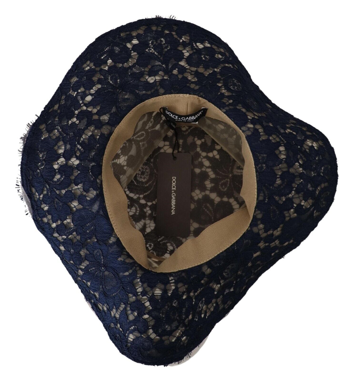 Dolce & Gabbana Elegant Wide Brim Blue Hat - Luksusmuotia Dolce & Gabbana - Tutustu YVES JAVANNI® 