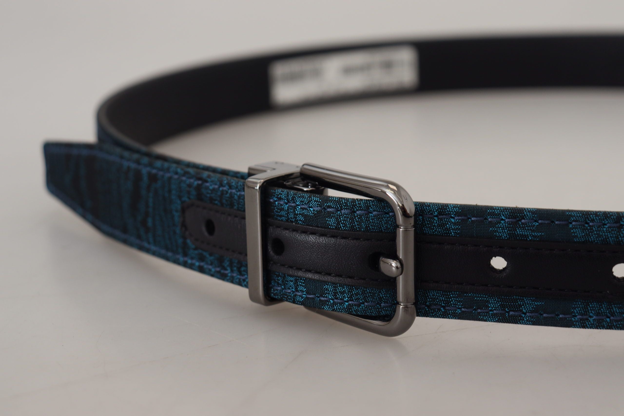 Dolce & Gabbana Elegant Blue Jacquard Designer Belt - Luksusmuotia Dolce & Gabbana - Tutustu YVES JAVANNI® 