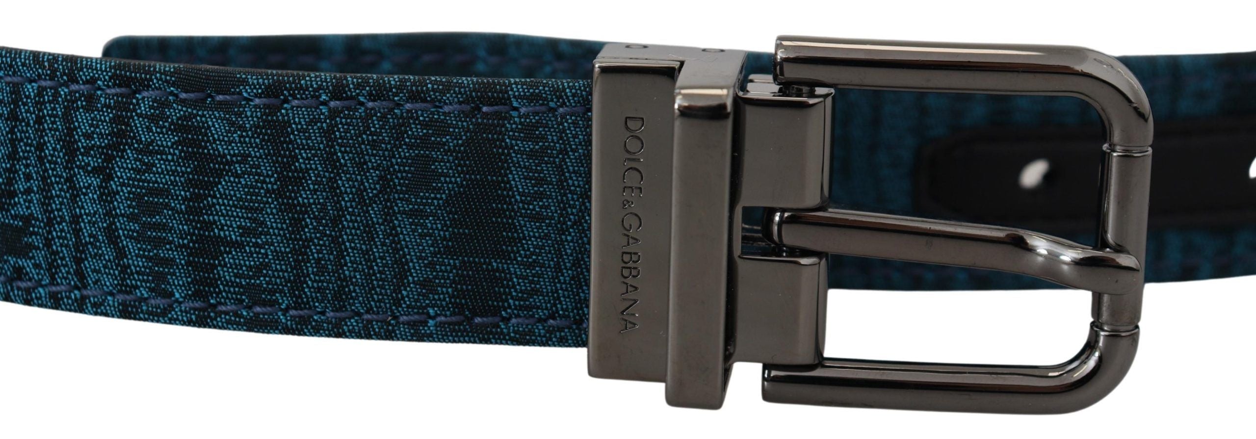 Dolce & Gabbana Elegant Blue Jacquard Designer Belt - Luksusmuotia Dolce & Gabbana - Tutustu YVES JAVANNI® 