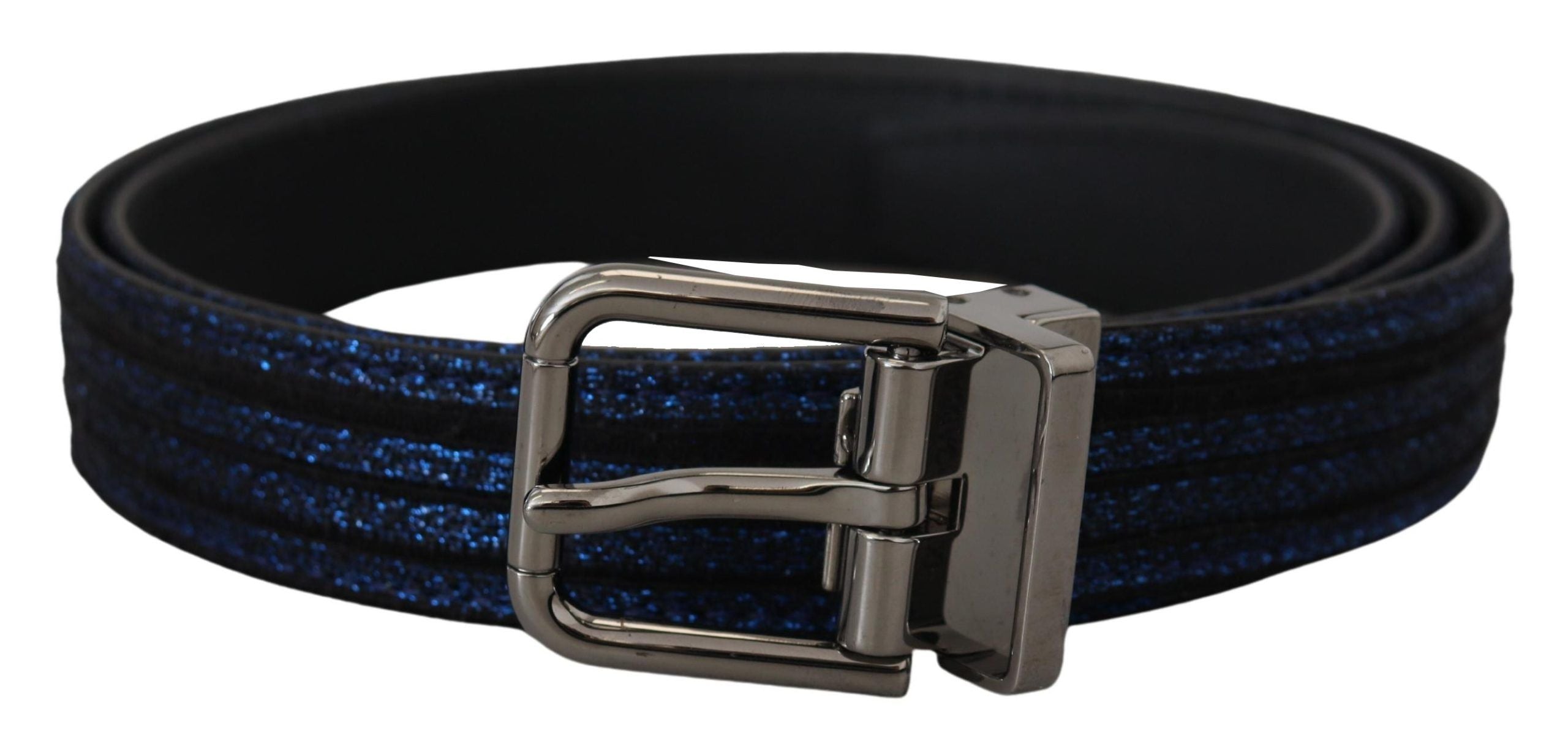 Dolce & Gabbana Elegant Blue Jacquard Leather Belt - Luksusmuotia Dolce & Gabbana - Tutustu YVES JAVANNI® 