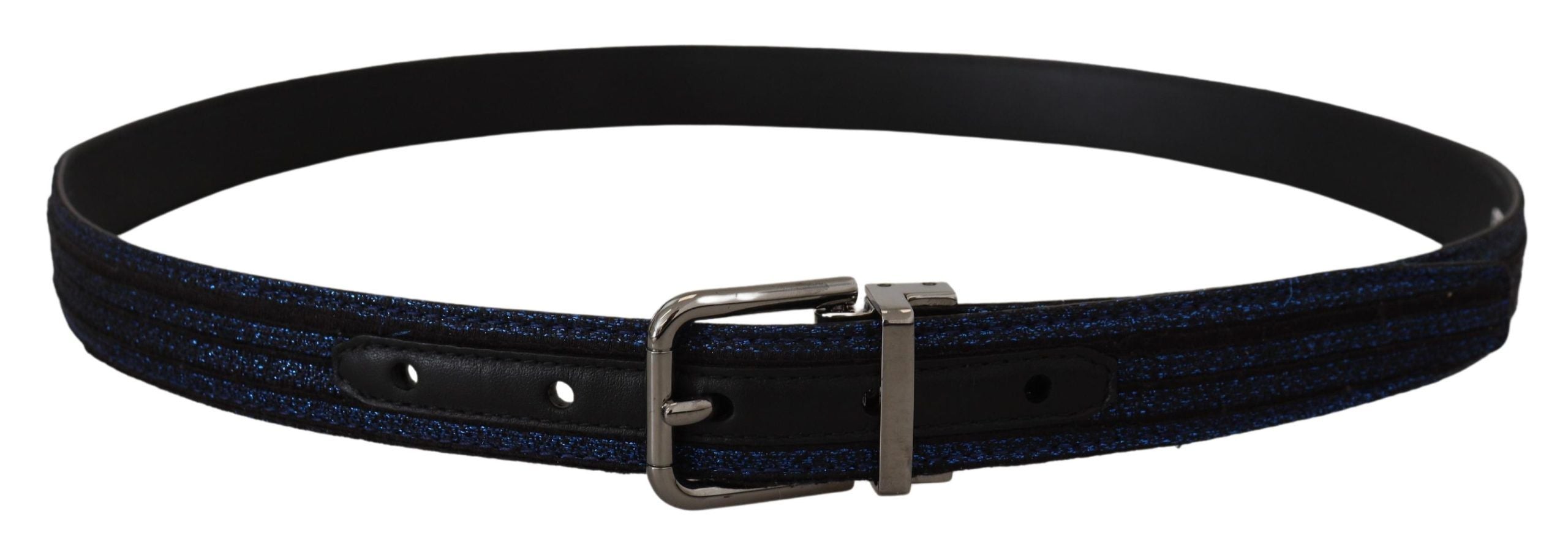 Dolce & Gabbana Elegant Blue Jacquard Leather Belt - Luksusmuotia Dolce & Gabbana - Tutustu YVES JAVANNI® 