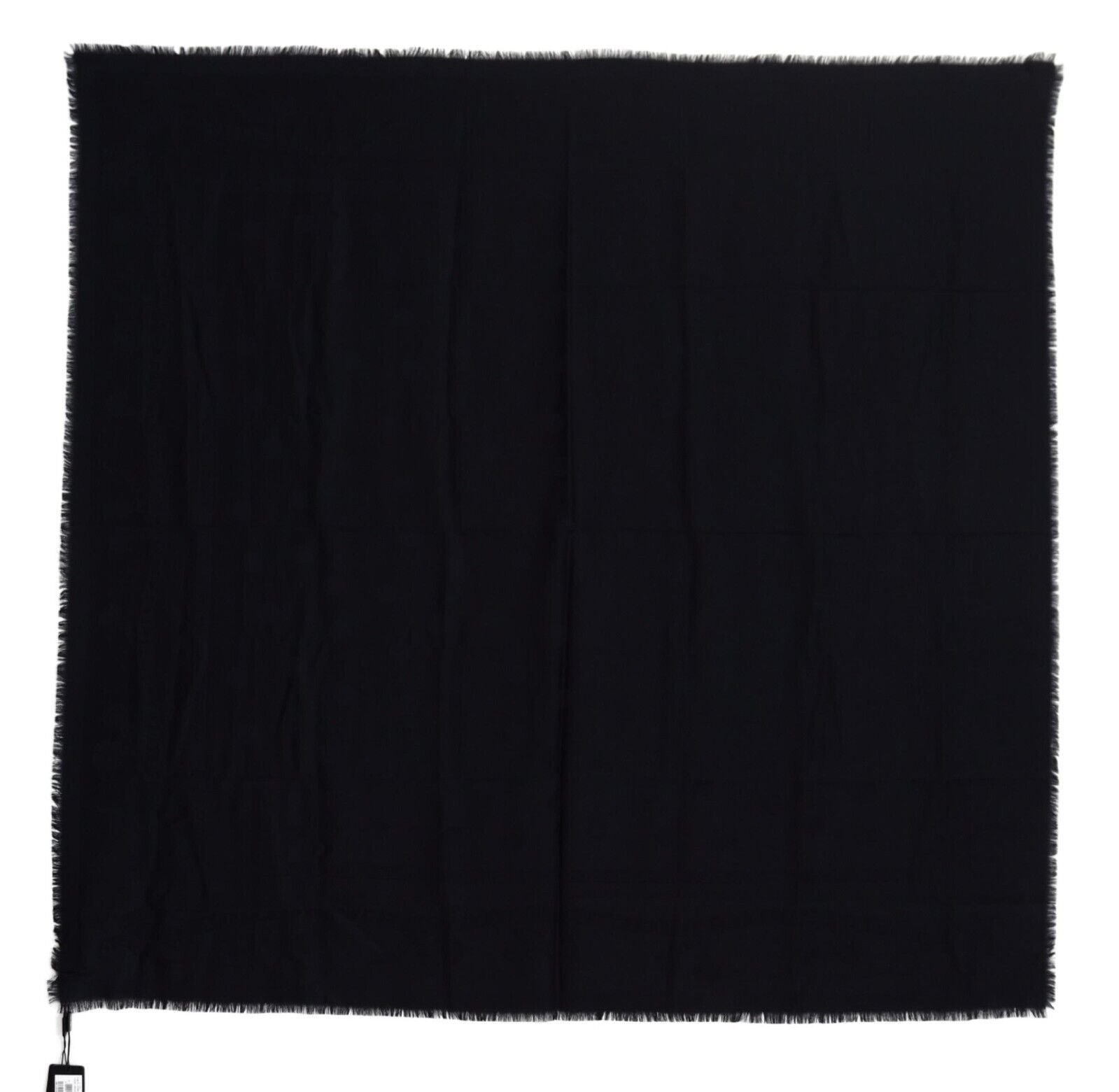 Dolce & Gabbana Elegant Silk-Wool Fringed Scarf in Dark Blue - Luksusmuotia Dolce & Gabbana - Tutustu YVES JAVANNI® 