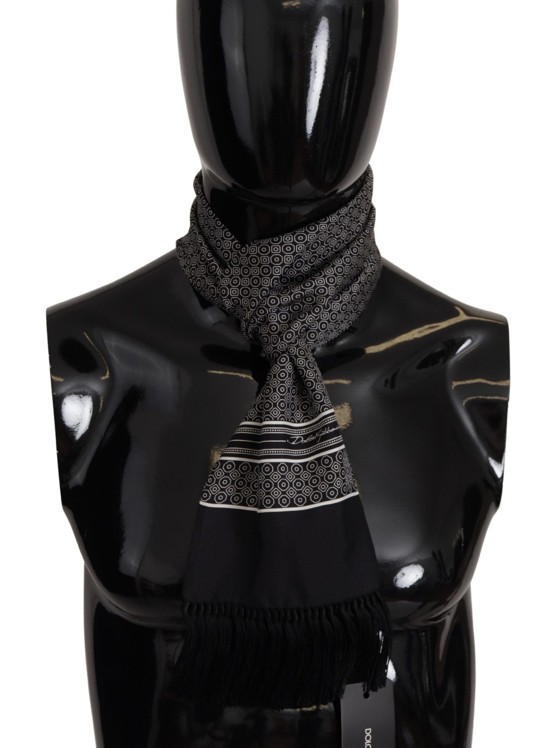 Dolce & Gabbana Elegant Geometric Silk Men's Scarf - Luksuslaukut ja asusteet Dolce & Gabbana - Tutustu YVES JAVANNI® 