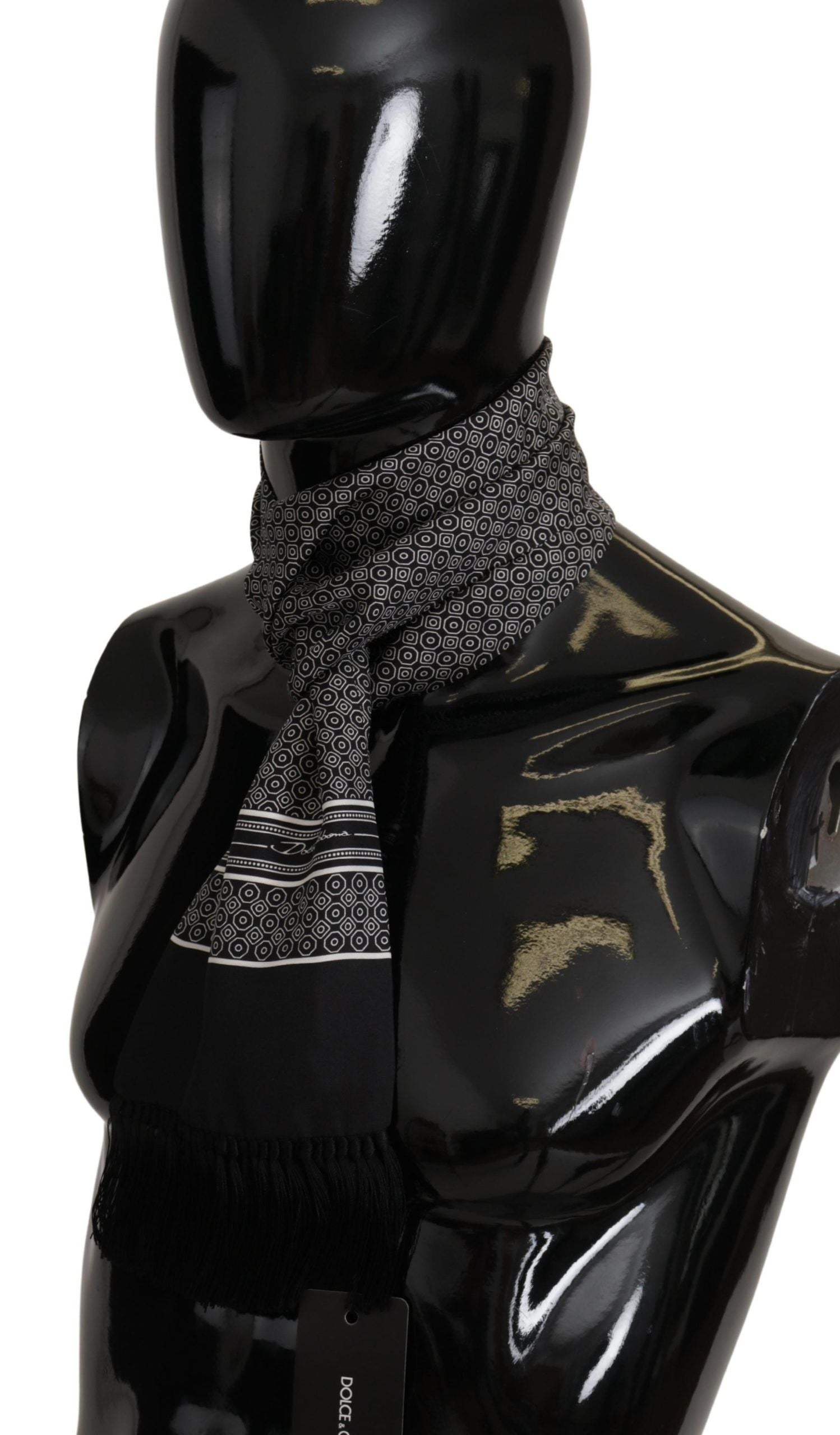 Dolce & Gabbana Elegant Geometric Silk Men's Scarf - Luksuslaukut ja asusteet Dolce & Gabbana - Tutustu YVES JAVANNI® 