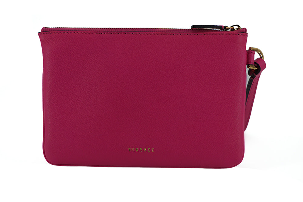 Versace Elegant Pink Leather Pouch Clutch - Luksuslaukut ja asusteet Versace - Tutustu YVES JAVANNI® 