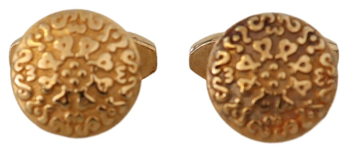 Dolce & Gabbana Elegant Gold Plated Brass Men's Cufflinks - Luksusmuotia Dolce & Gabbana - Tutustu YVES JAVANNI® 