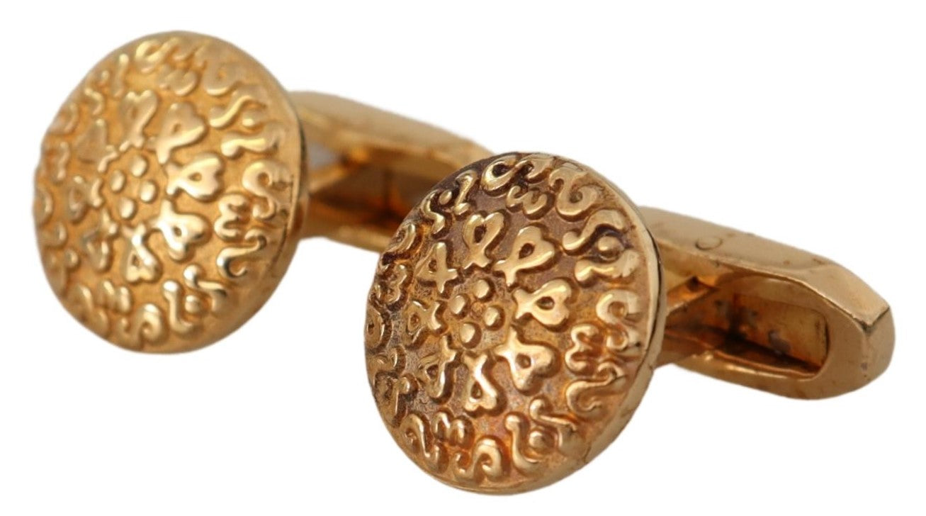 Dolce & Gabbana Elegant Gold Plated Brass Men's Cufflinks - Luksusmuotia Dolce & Gabbana - Tutustu YVES JAVANNI® 