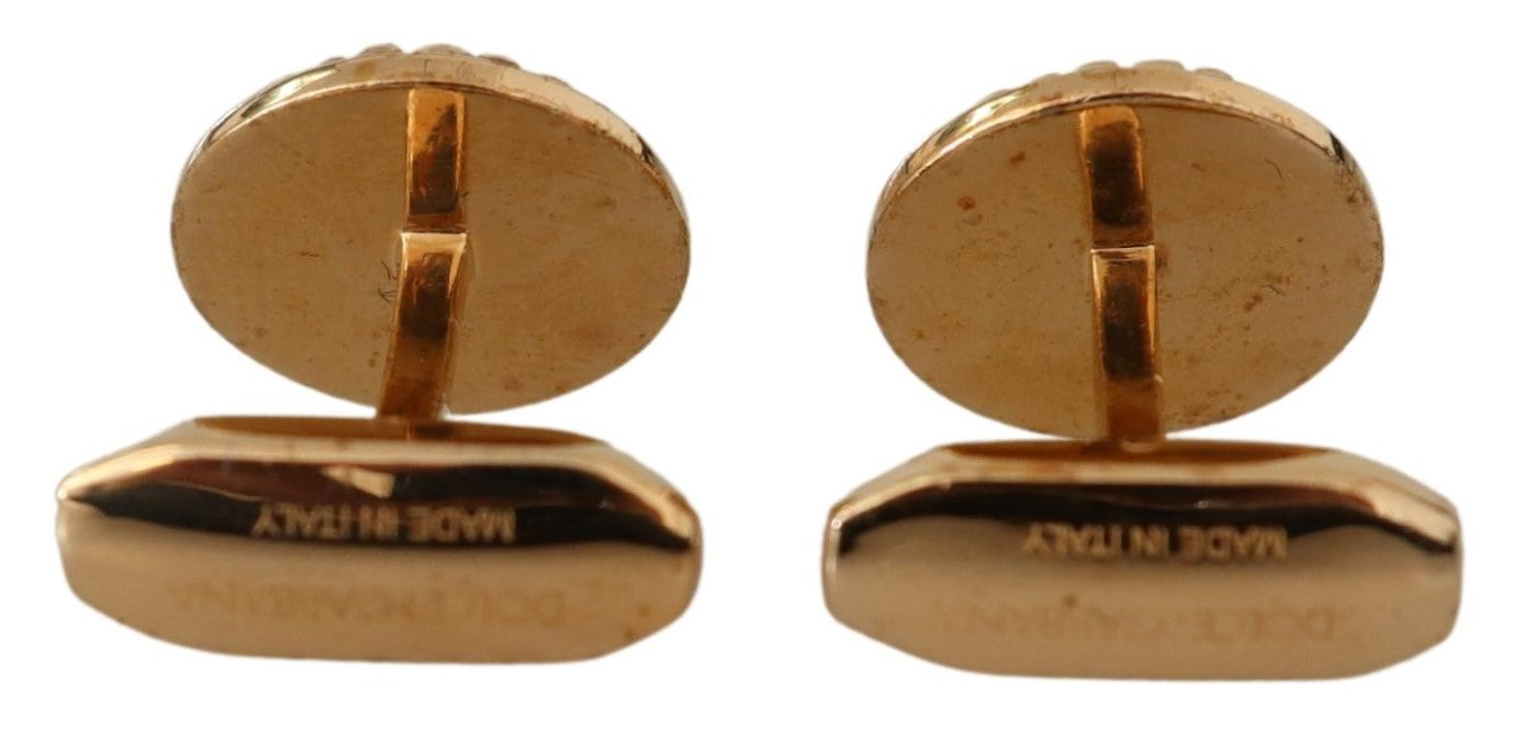 Dolce & Gabbana Elegant Gold Plated Brass Men's Cufflinks - Luksusmuotia Dolce & Gabbana - Tutustu YVES JAVANNI® 