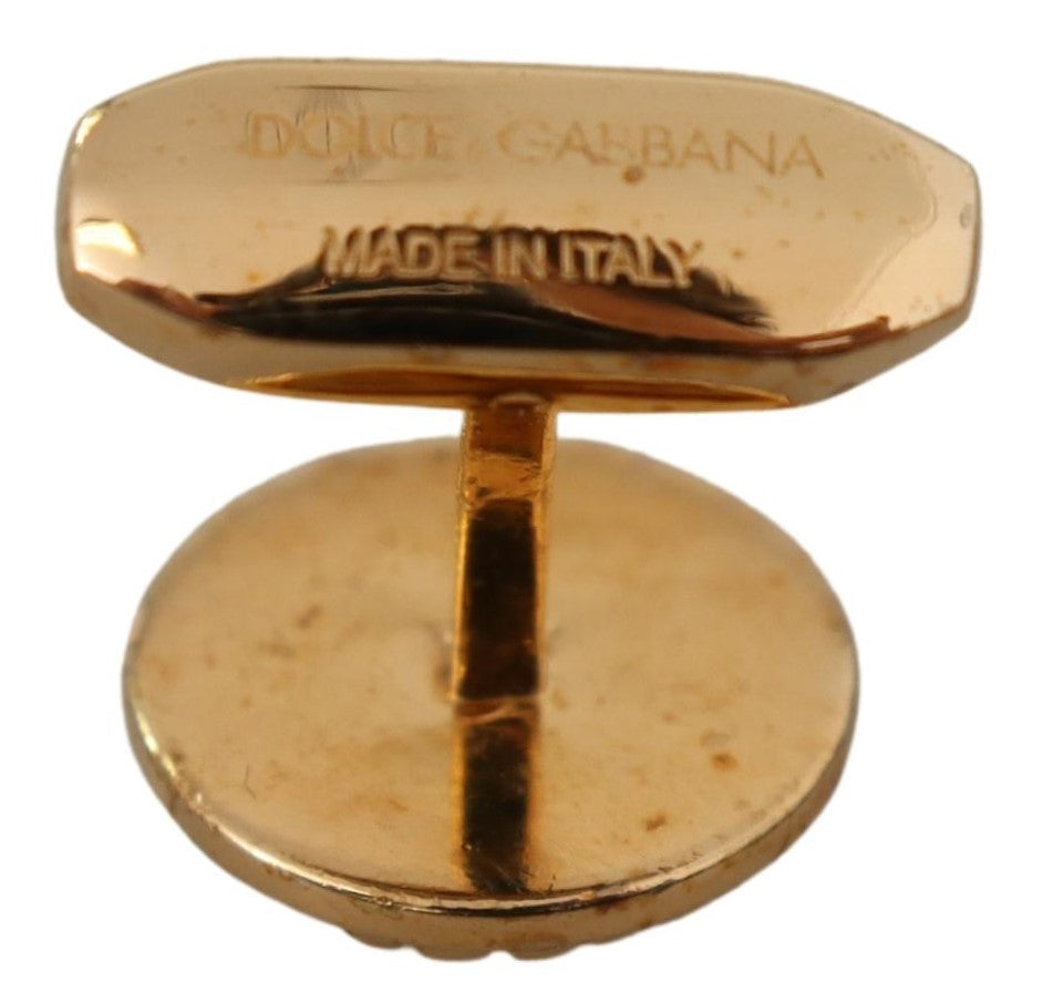 Dolce & Gabbana Elegant Gold Plated Brass Men's Cufflinks - Luksusmuotia Dolce & Gabbana - Tutustu YVES JAVANNI® 