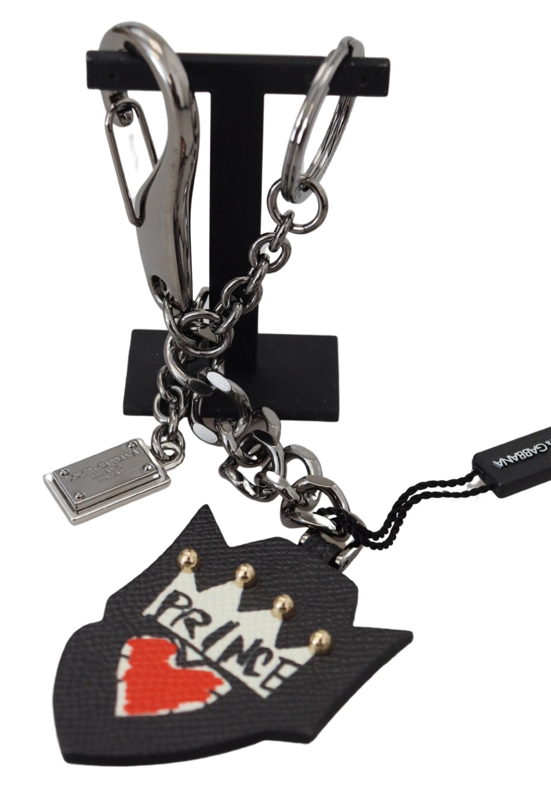 Dolce & Gabbana Elegant Silver and Black Designer Keychain - Luksusmuotia Dolce & Gabbana - Tutustu YVES JAVANNI® 