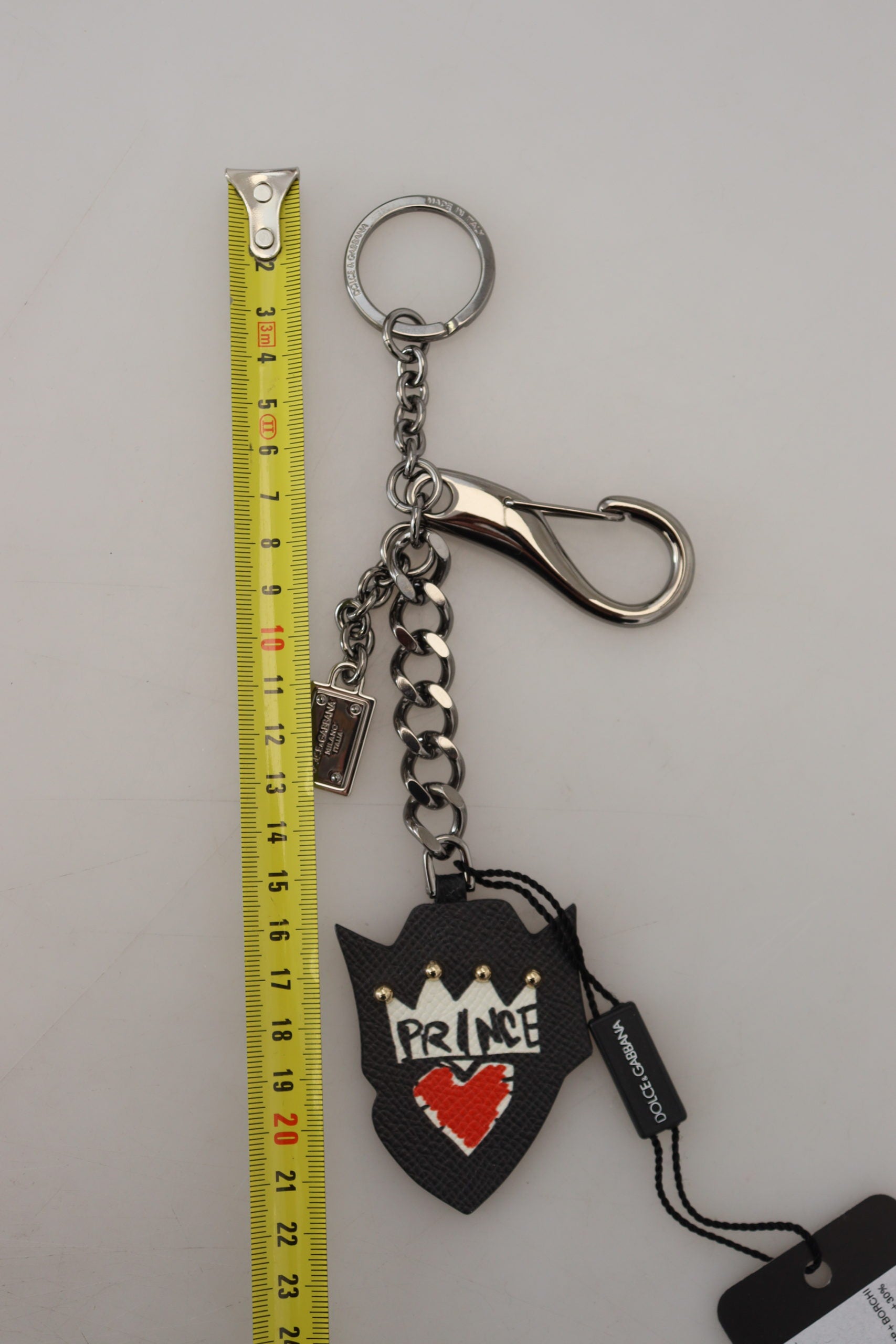 Dolce & Gabbana Elegant Silver and Black Designer Keychain - Luksusmuotia Dolce & Gabbana - Tutustu YVES JAVANNI® 