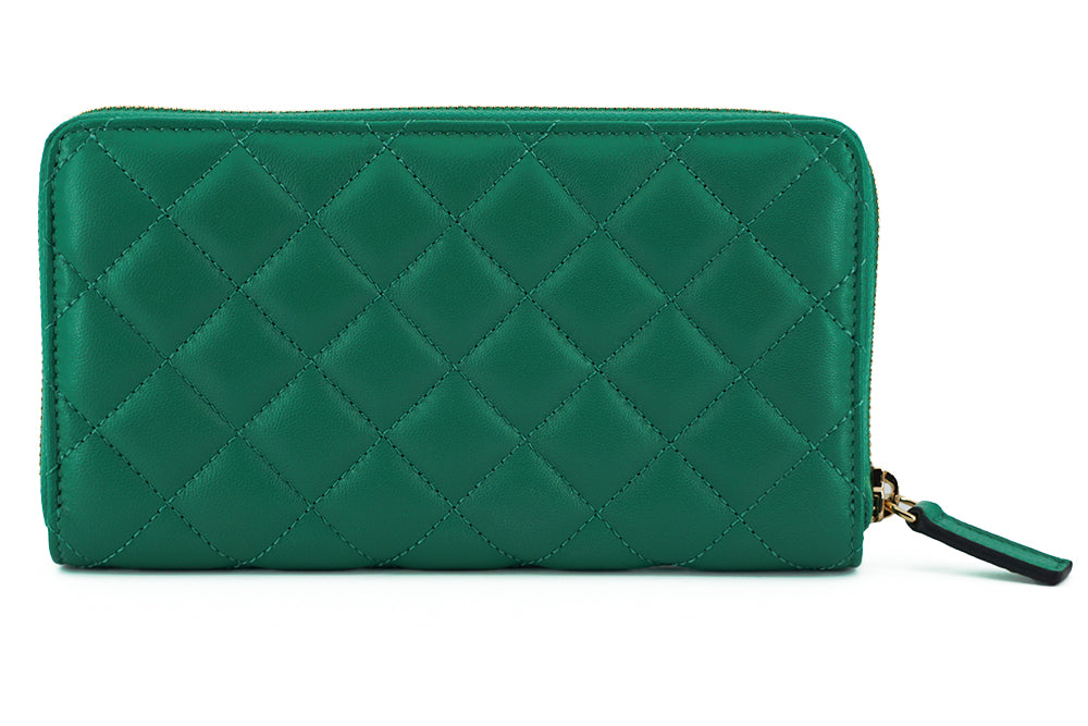 Versace Elegant Quilted Leather Zip Wallet - Luksuslaukut ja asusteet Versace - Tutustu YVES JAVANNI® 