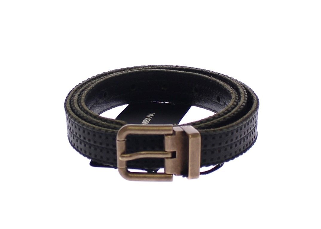 Dolce & Gabbana Elegant Blue Leather-Cotton Blend Men's Belt - Luksusmuotia Dolce & Gabbana - Tutustu YVES JAVANNI® 