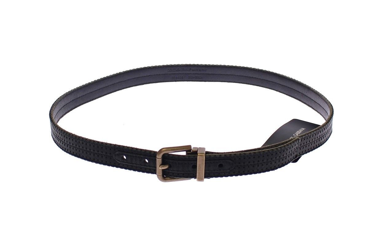 Dolce & Gabbana Elegant Blue Leather-Cotton Blend Men's Belt - Luksusmuotia Dolce & Gabbana - Tutustu YVES JAVANNI® 