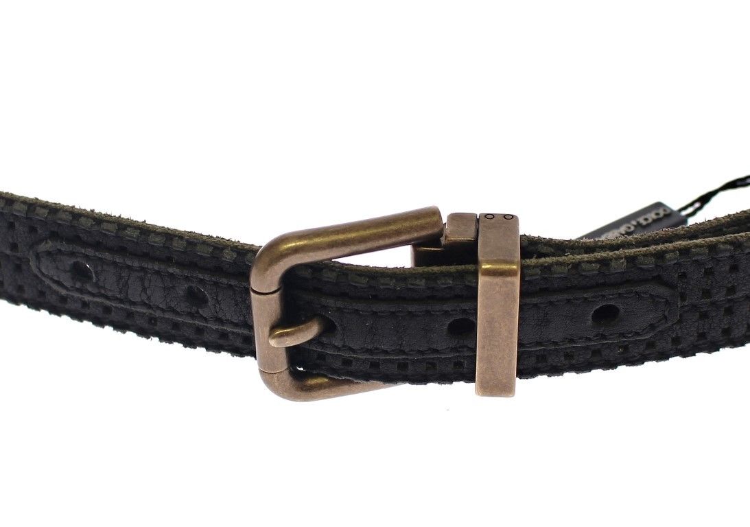 Dolce & Gabbana Elegant Blue Leather-Cotton Blend Men's Belt - Luksusmuotia Dolce & Gabbana - Tutustu YVES JAVANNI® 