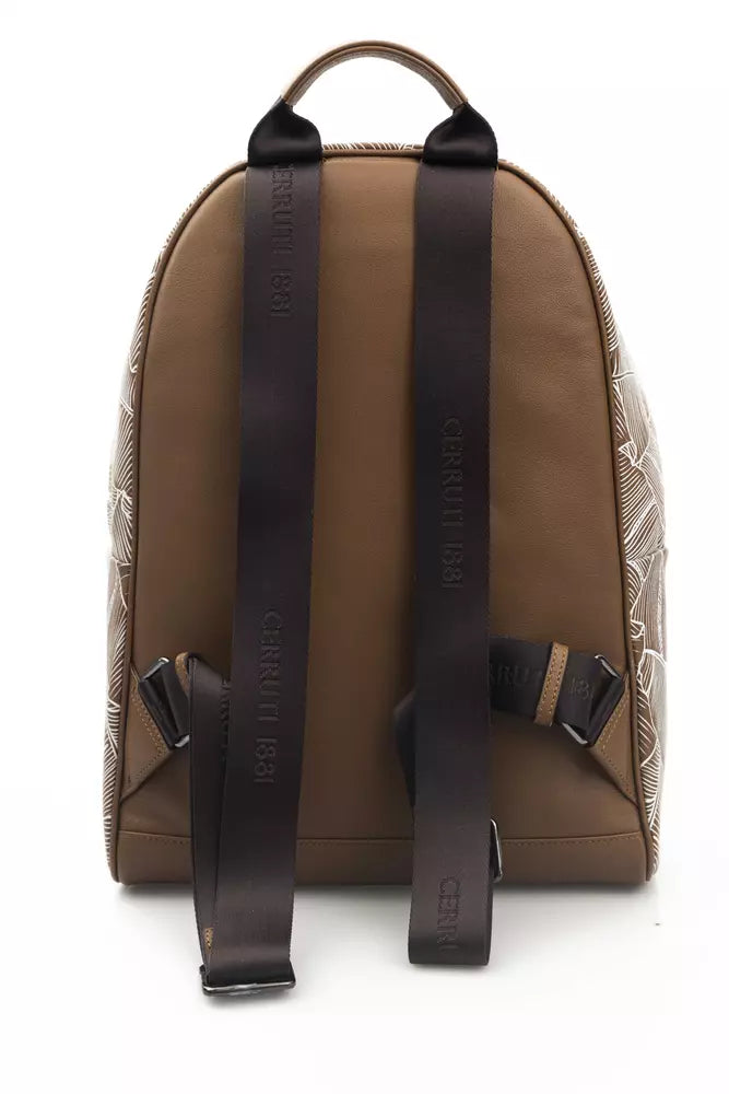 Cerruti 1881 Brown Leather Men Backpack - Luksusmuotia Cerruti 1881 - Tutustu YVES JAVANNI® 