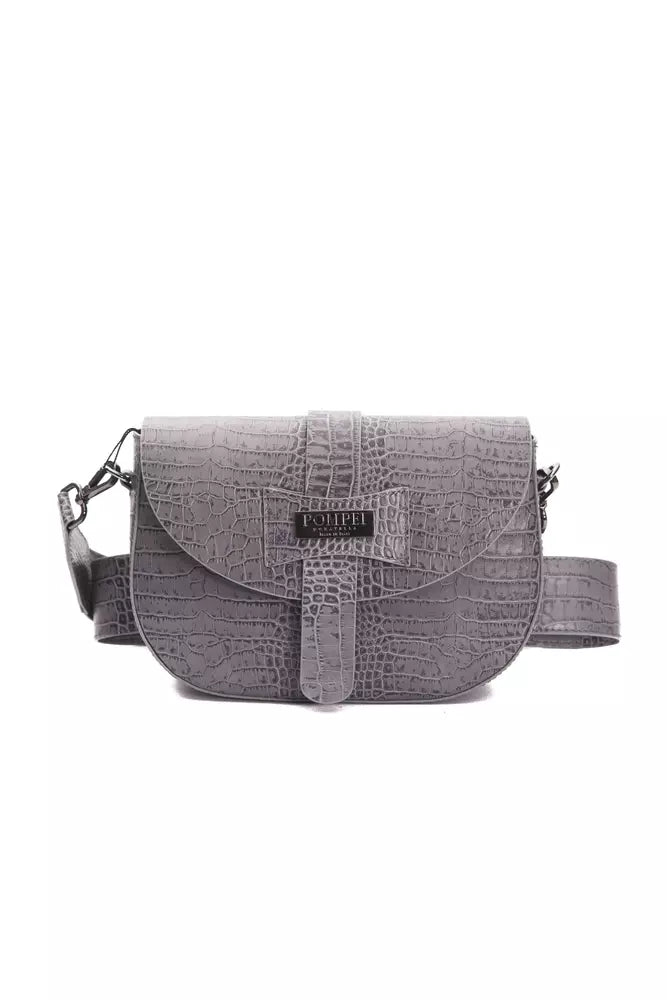 Pompei Donatella Gray Leather Women Crossbody - Luksusmuotia Pompei Donatella - Tutustu YVES JAVANNI® 