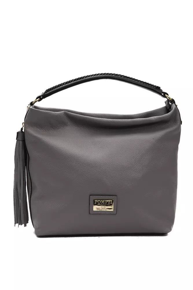 Pompei Donatella Gray Leather Women Shoulder Bag - Luksuslaukut ja asusteet Pompei Donatella - Tutustu YVES JAVANNI® 