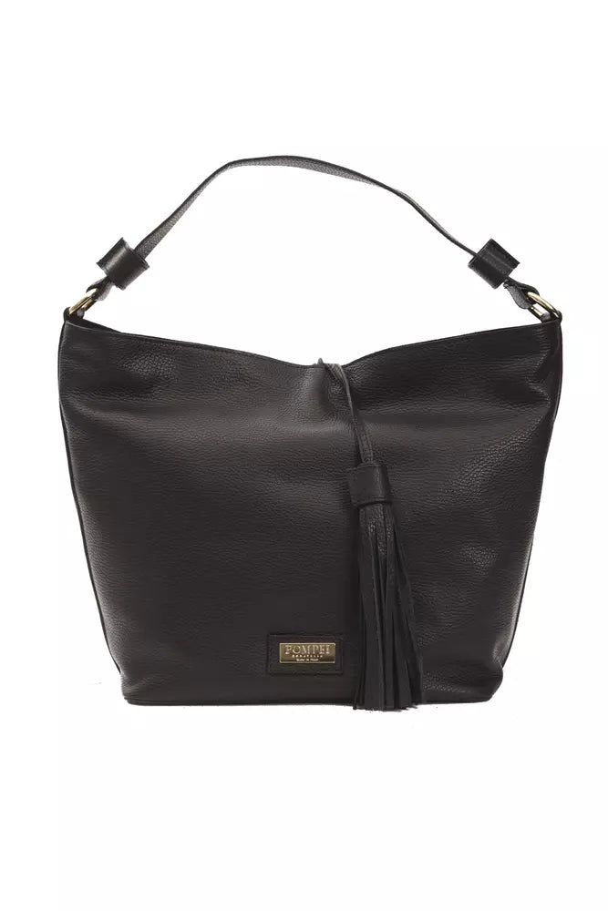 Pompei Donatella Black Leather Women Shoulder Bag - Luksuslaukut ja asusteet Pompei Donatella - Tutustu YVES JAVANNI® 