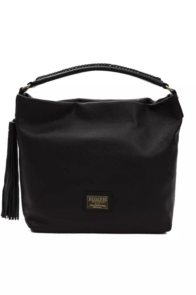 Pompei Donatella Black Leather Women Shoulder Bag - Luksuslaukut ja asusteet Pompei Donatella - Tutustu YVES JAVANNI® 