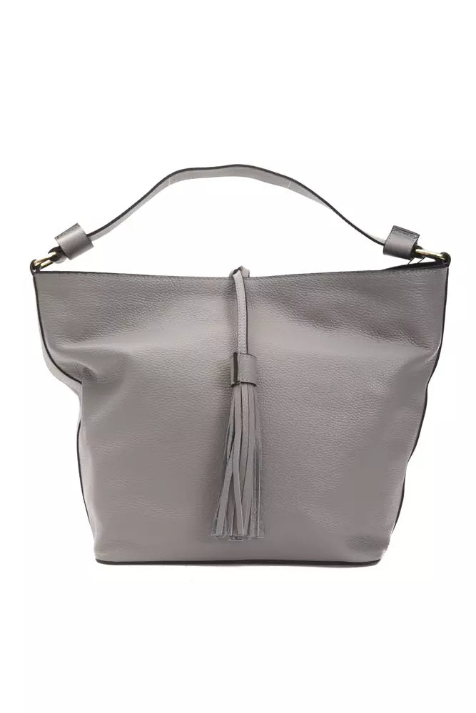 Pompei Donatella Gray Leather Women Shoulder Bag - Luksusmuotia Pompei Donatella - Tutustu YVES JAVANNI® 