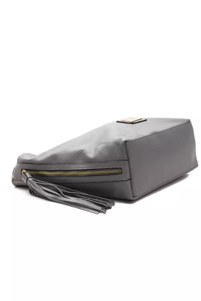 Pompei Donatella Gray Leather Women Shoulder Bag - Luksusmuotia Pompei Donatella - Tutustu YVES JAVANNI® 