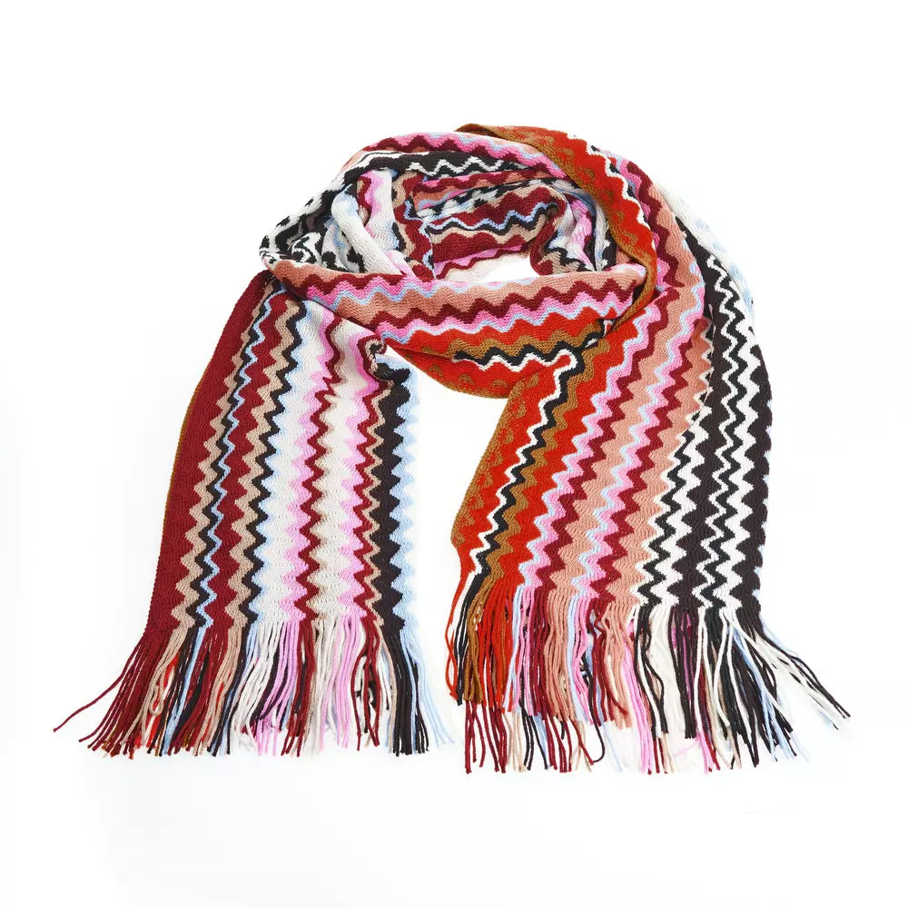 Missoni Geometric Pattern Fringed Scarf in Vibrant Tones - Luksusmuotia Missoni - Tutustu YVES JAVANNI® 