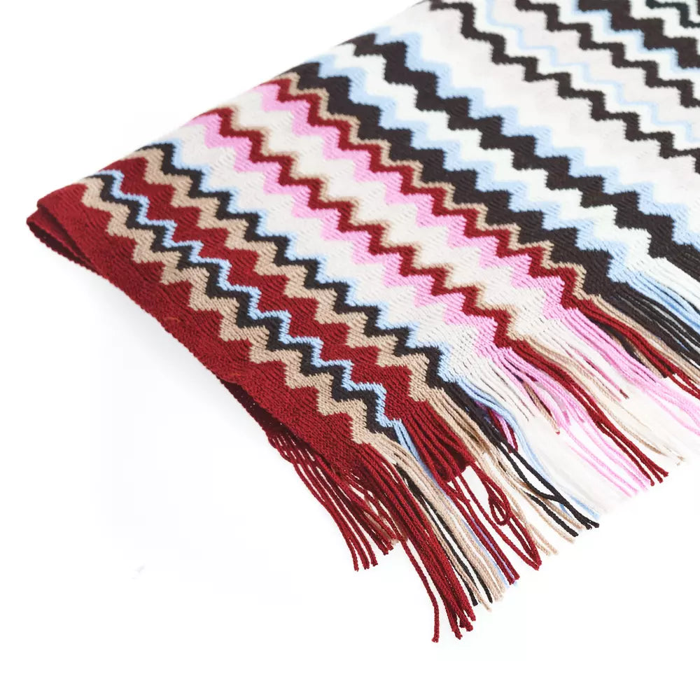 Missoni Geometric Pattern Fringed Scarf in Vibrant Tones - Luksusmuotia Missoni - Tutustu YVES JAVANNI® 