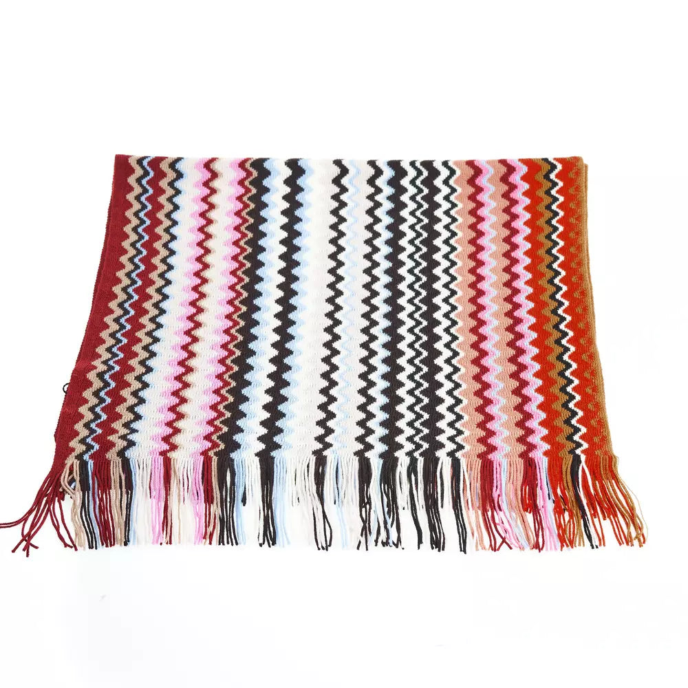 Missoni Geometric Pattern Fringed Scarf in Vibrant Tones - Luksusmuotia Missoni - Tutustu YVES JAVANNI® 