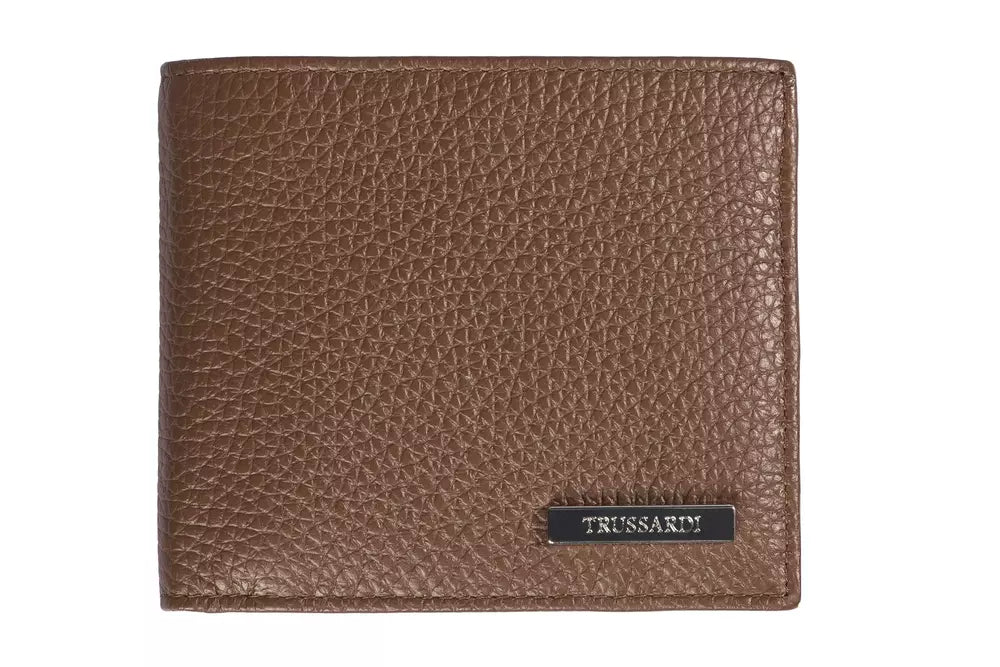 Trussardi Brown Leather Men's Wallet - Luksuslaukut ja asusteet Trussardi - Tutustu YVES JAVANNI® 