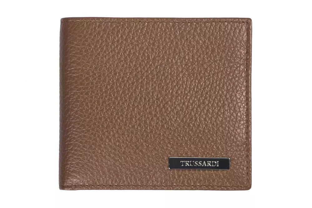 Trussardi Brown Leather Men Wallet - Luksusmuotia Trussardi - Tutustu YVES JAVANNI® 