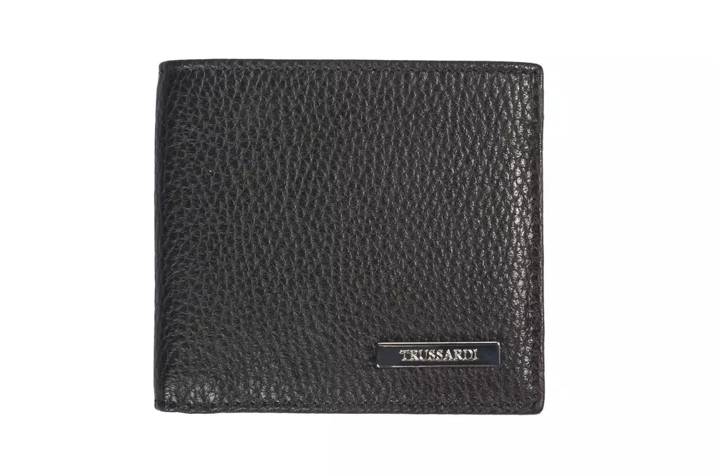 Trussardi Black Leather Men Wallet - Luksuslaukut ja asusteet Trussardi - Tutustu YVES JAVANNI® 