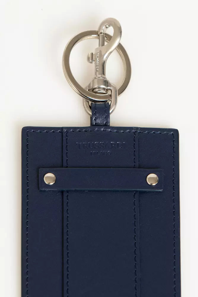 Trussardi Blue Leather Men Keychain - Luksusmuotia Trussardi - Tutustu YVES JAVANNI® 