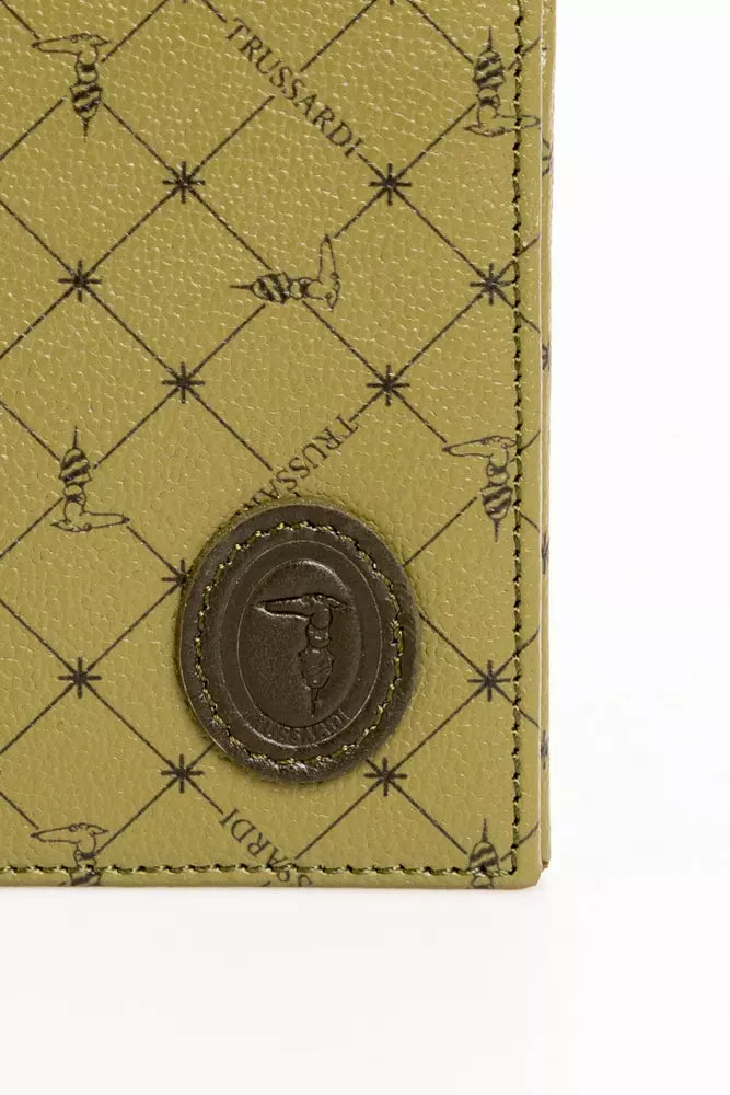 Trussardi Green Leather Men Wallet - Luksusmuotia Trussardi - Tutustu YVES JAVANNI® 