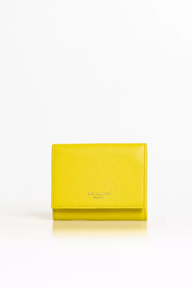 Trussardi Yellow Leather Women Wallet - Luksusmuotia Trussardi - Tutustu YVES JAVANNI® 