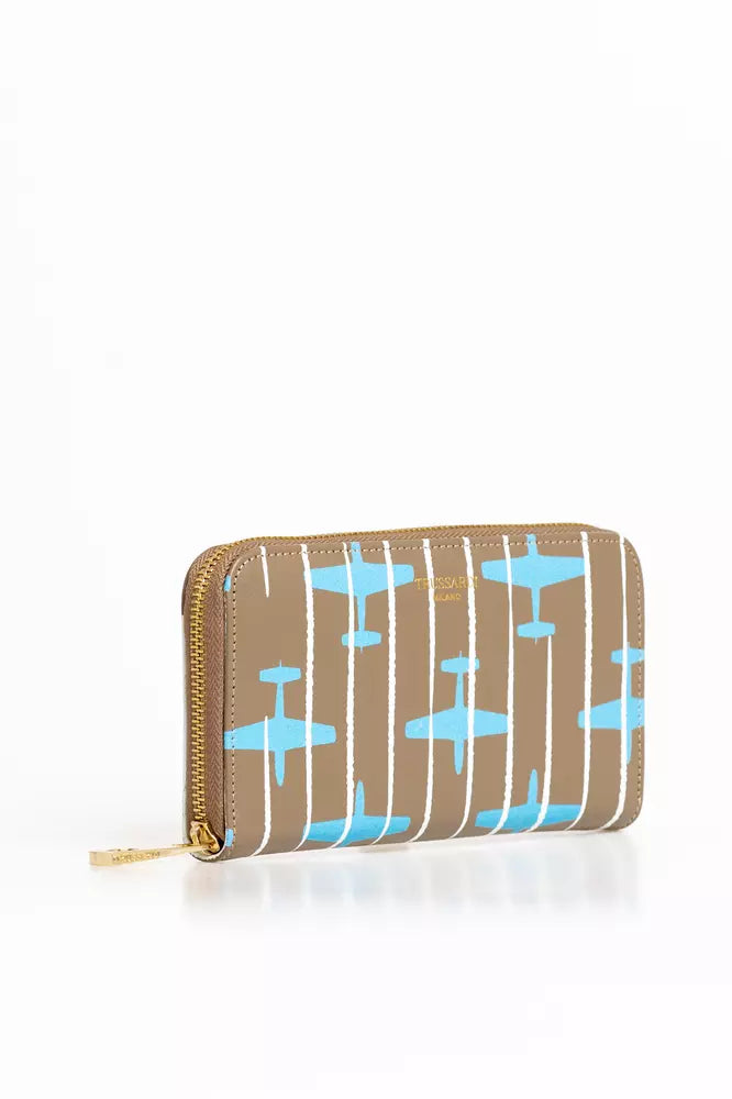 Trussardi Beige Leather Women Wallet - Luksuslaukut ja asusteet Trussardi - Tutustu YVES JAVANNI® 